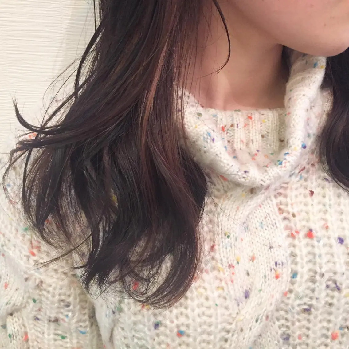 セミロング カラー ブリーチ ハイライトカラー インナーカラー ハイライト 似合わせカット ヘアカラー トリートメント 池田 真由美のヘアスタイル