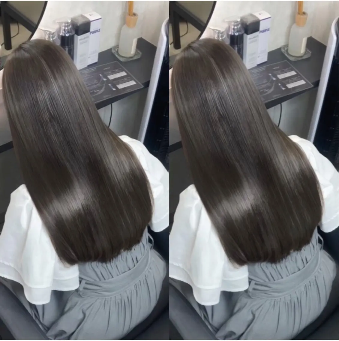 セミロング カット ヘアカラー トリートメント ひゅうが/新宿 髪質改善/縮毛矯正のヘアスタイル