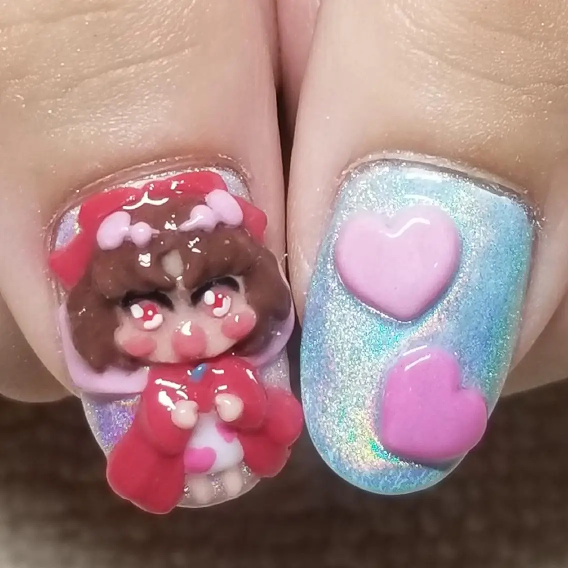 ネイル 水色 ピンク ハンドネイル よしだ ひろきのネイルデザイン