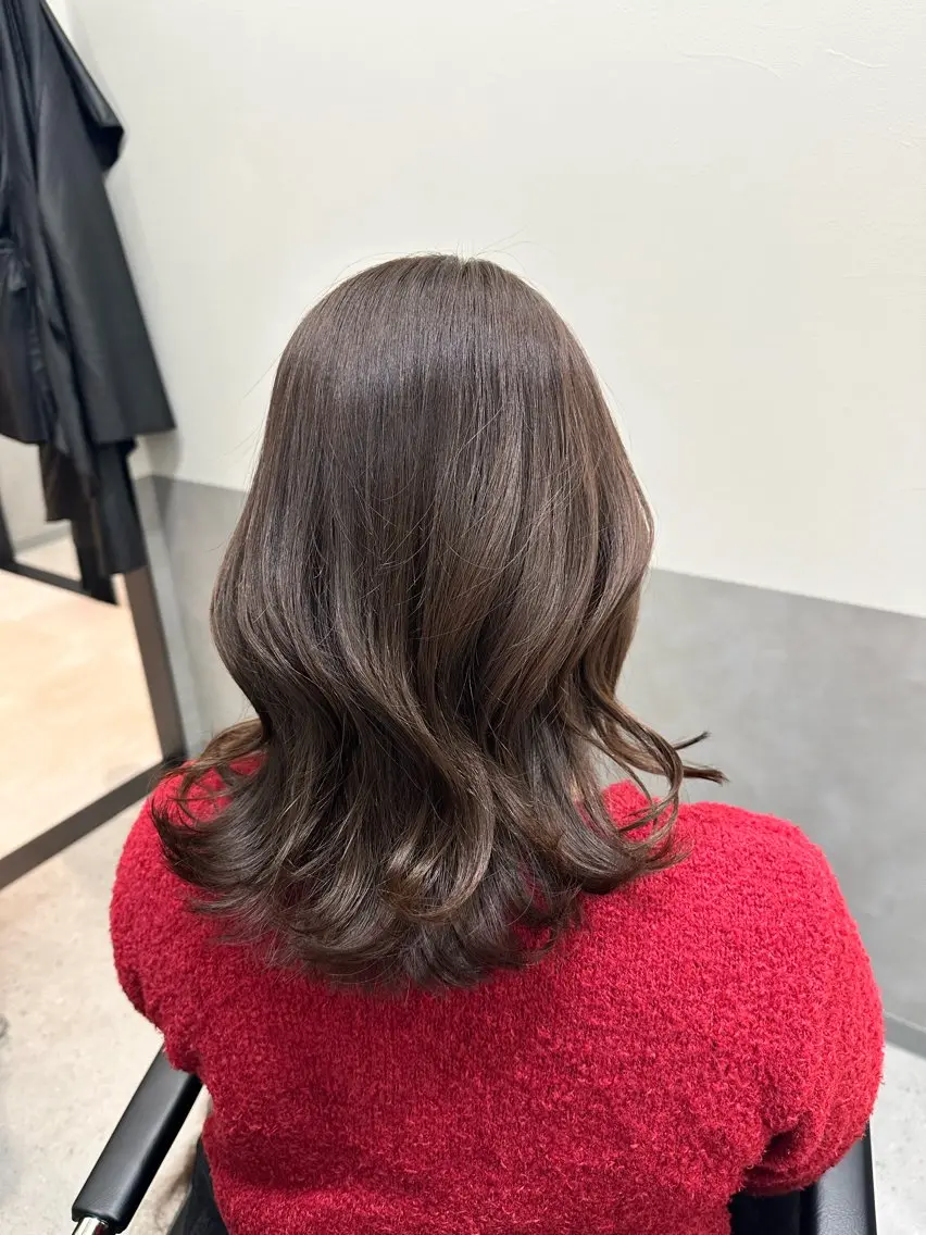 ミディアム カラー ヘアアレンジ カット ヘアカラー ダブルカラー｜ なおき｜池袋美容師のヘアスタイル