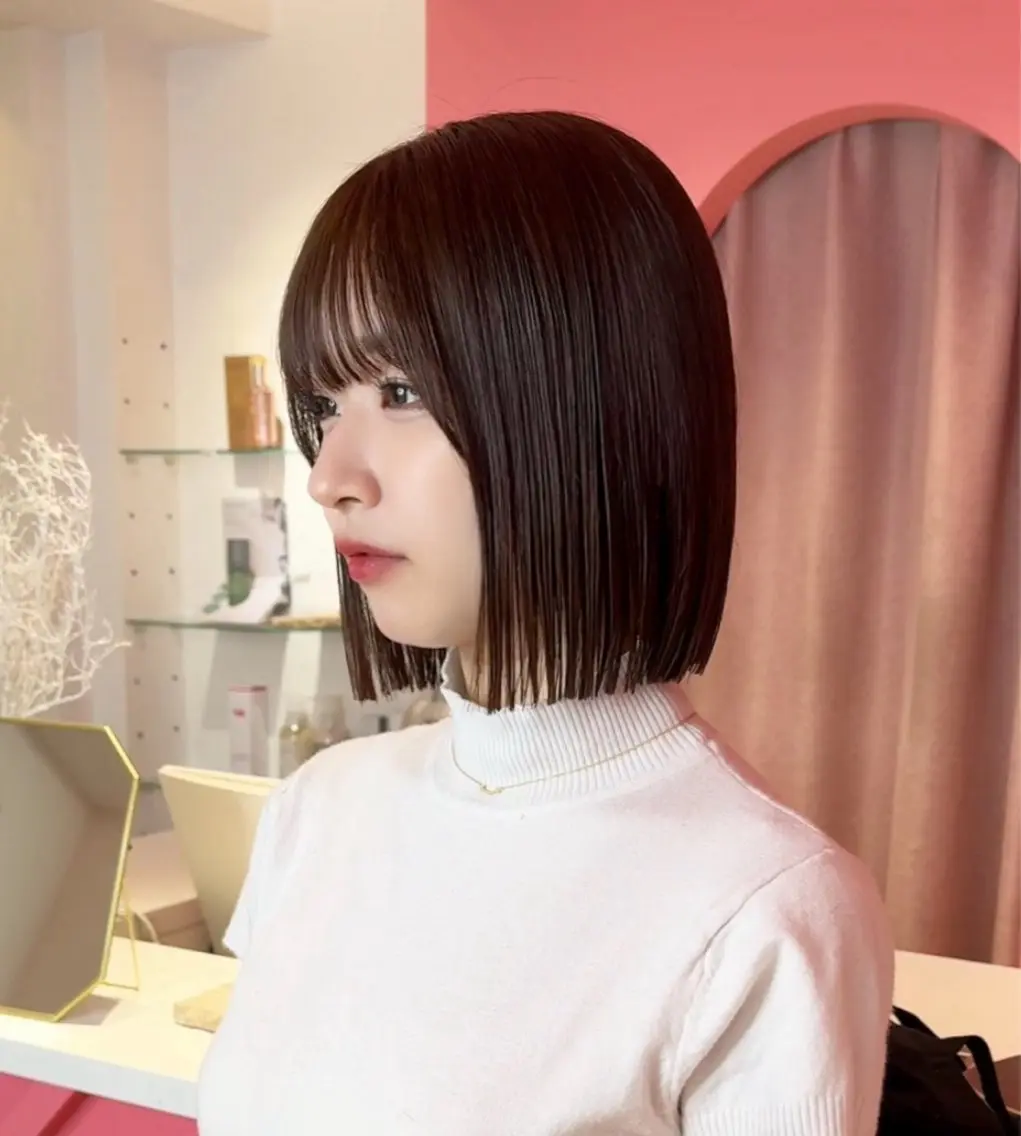 ショート カラー カット ヘアカラー 縮毛矯正 トリートメント 莉乃/縮毛矯正/髪質 改善/艶カラーのヘアスタイル