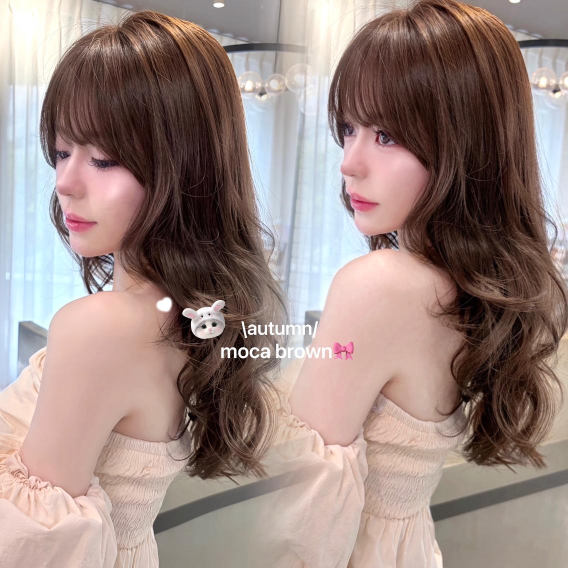 ミディアム カラー ヘアアレンジ ミディアムレイヤー ベージュカラー 透明感カラー グレージュ オリーブカラー カット ヘアカラー MISAKI/韓国 レイヤー/エクステのヘアスタイル
