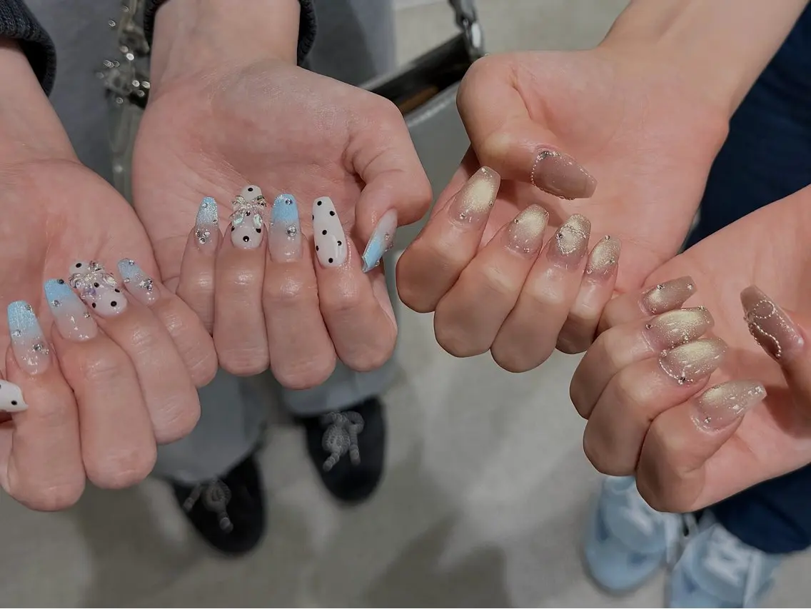 ネイル チークネイル ドット フットネイル フレンチネイル グラデーション ハンドネイル Miu 川越東口ネイルサロンのネイルデザイン