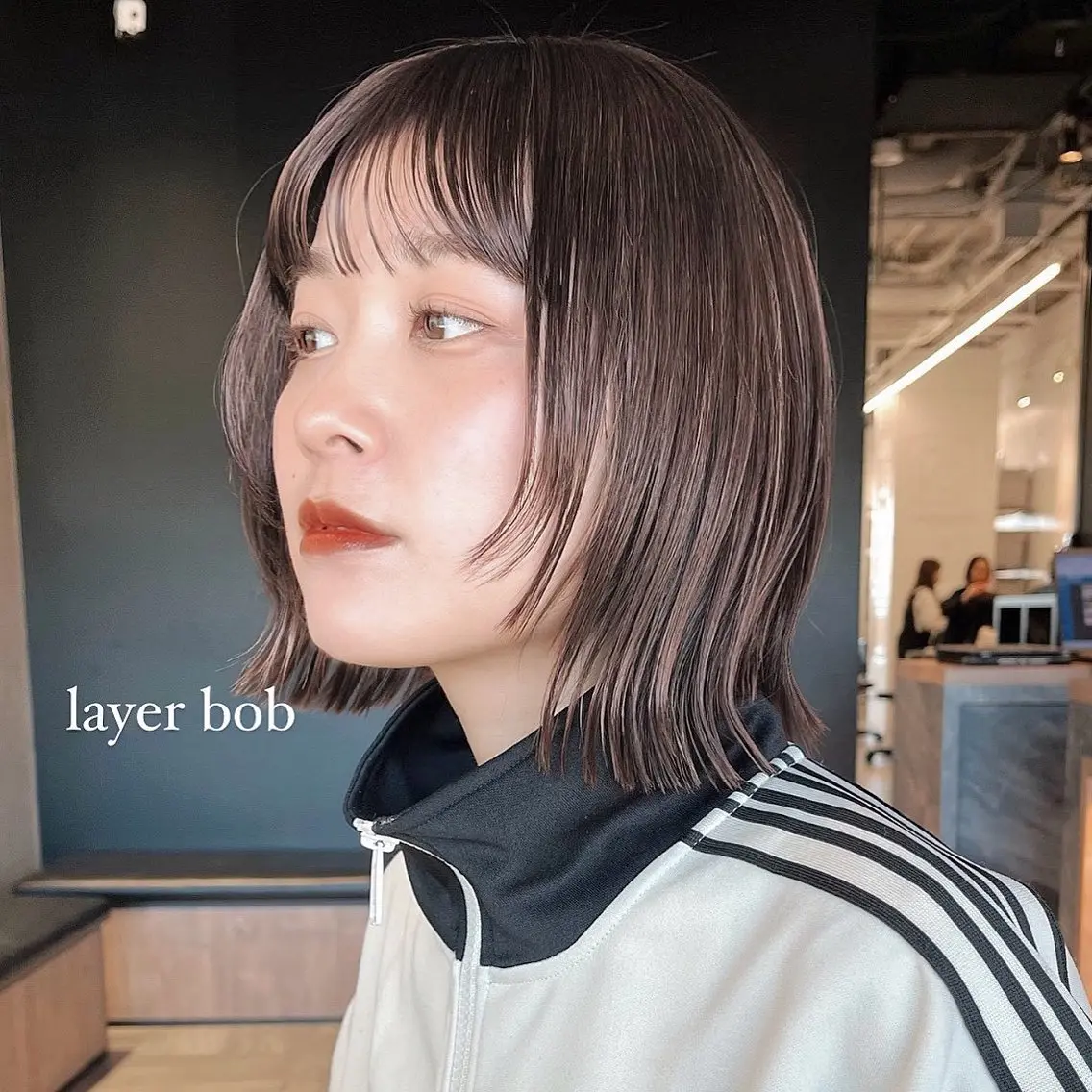 ミディアム カラー ヘアアレンジ ボブレイヤー ボブ 顔まわりレイヤー レイヤーカット 🌱ボブ/レイヤー/ ベージュ/あやみ✨のヘアスタイル