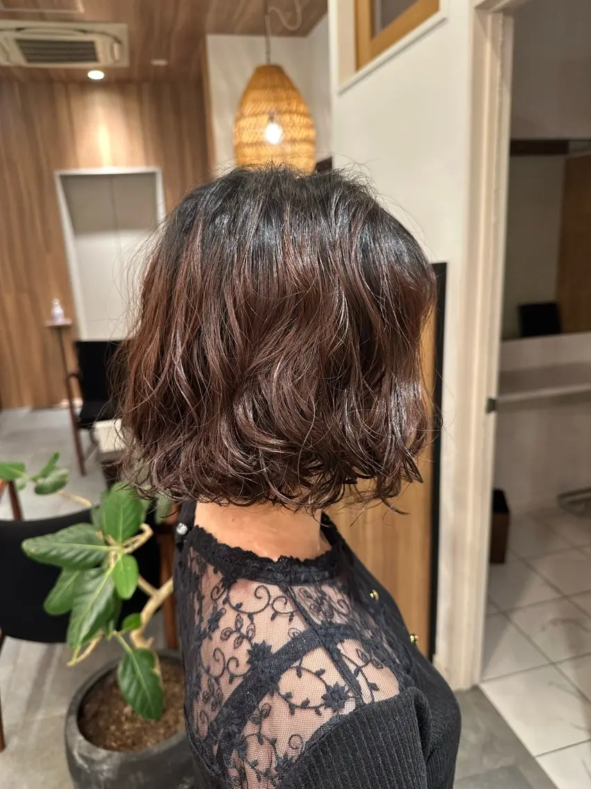 ミディアム パーマ ミディアムパーマ パーマ 池見 円花🌷のヘアスタイル