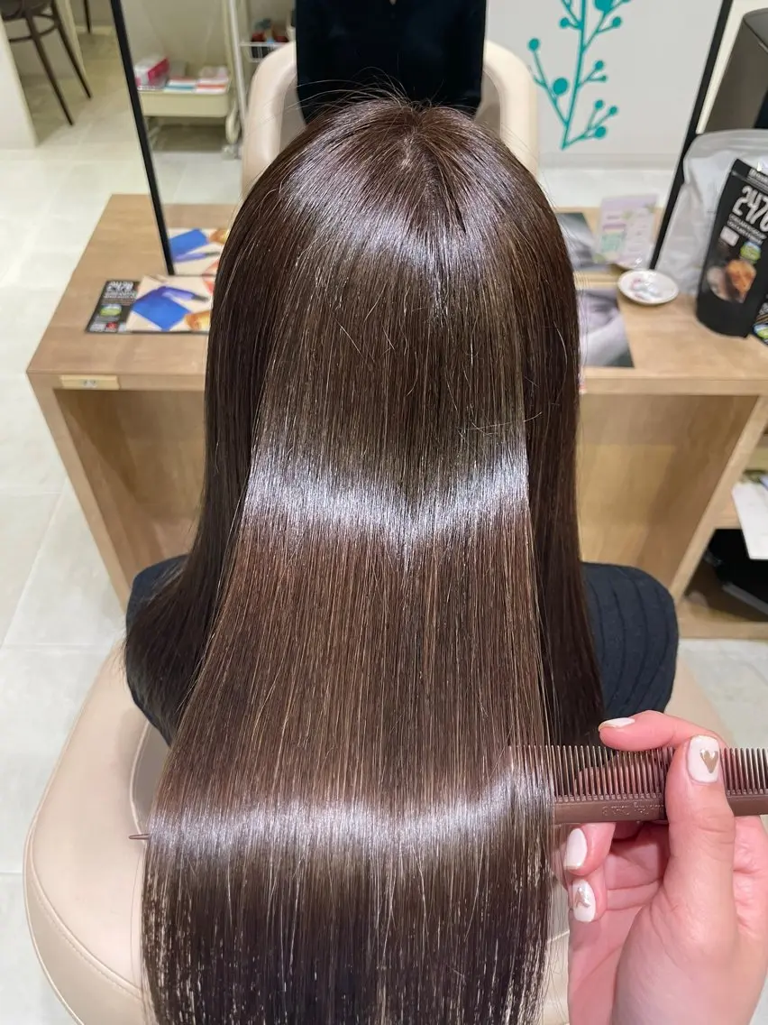 ロング 髪質改善 縮毛矯正 トリートメント 野田 カレンのヘアスタイル