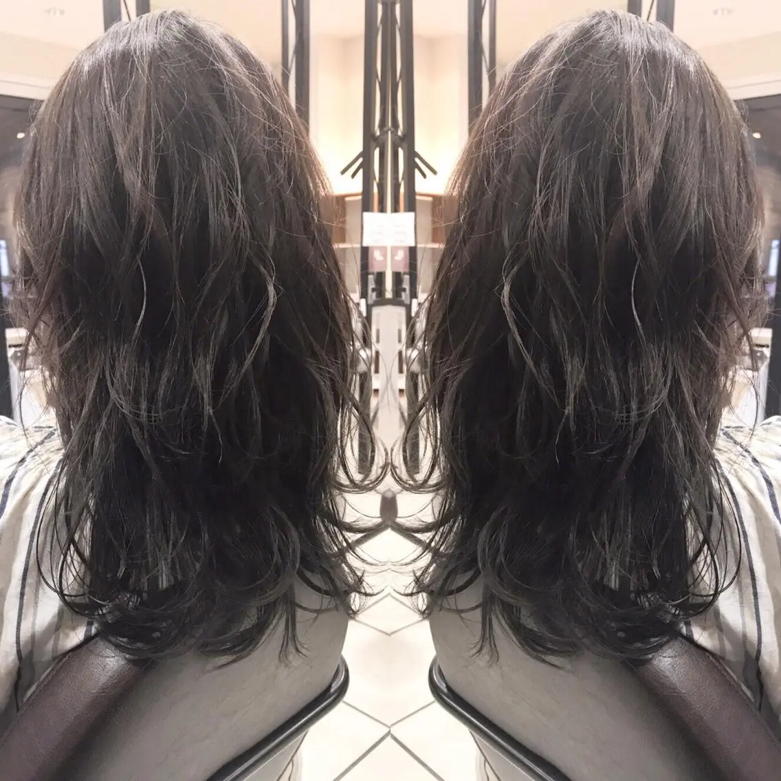セミロング カラー シールエクステ⭐️ オオミタクヤのヘアスタイル