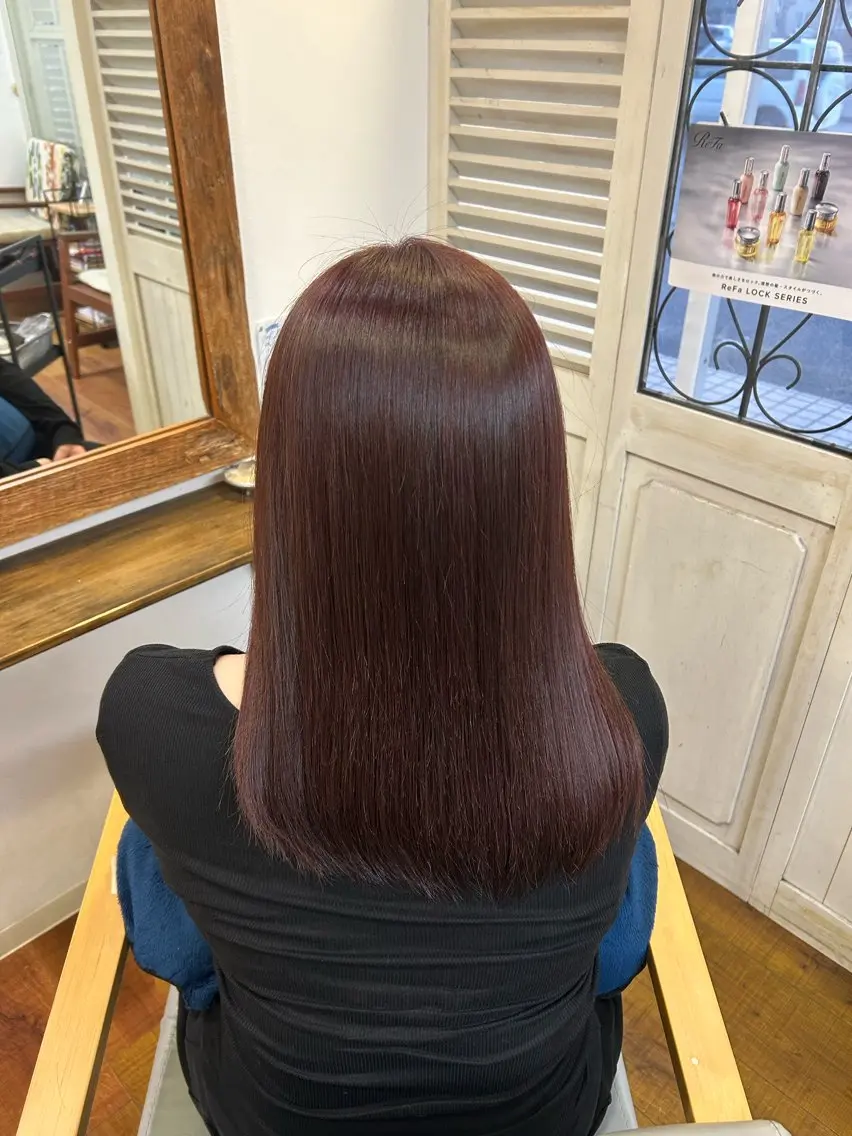 セミロング ヘアカラー トリートメント 改瀬 由衣のヘアスタイル