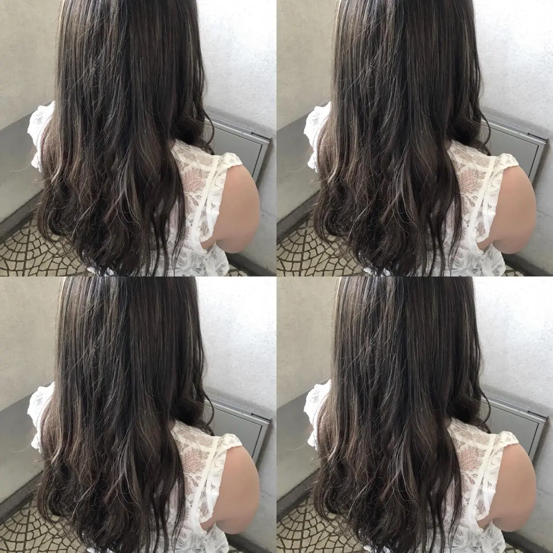 セミロング カラー 小栗 麻衣のヘアスタイル