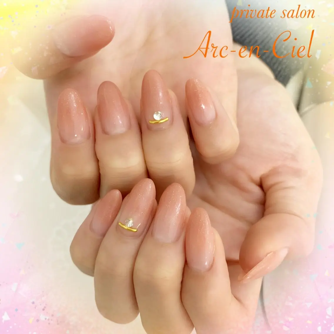 💅🏻ジェルネイル／美爪育シンプルアート💗アート2本の写真