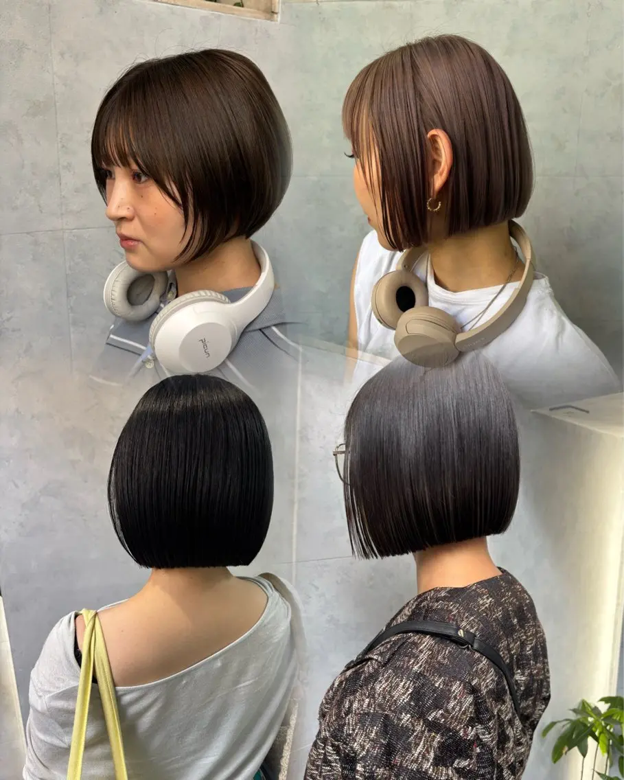 ミディアム カラー ボブ カット ボブ×レイヤーカット 透明感カラー/Fuuのヘアスタイル