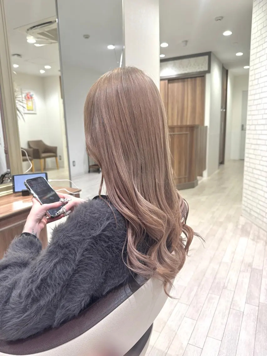 ロング カラー ヘアカラー 雅/ダブルカラー/ 白髪ぼかしハイライトのヘアスタイル