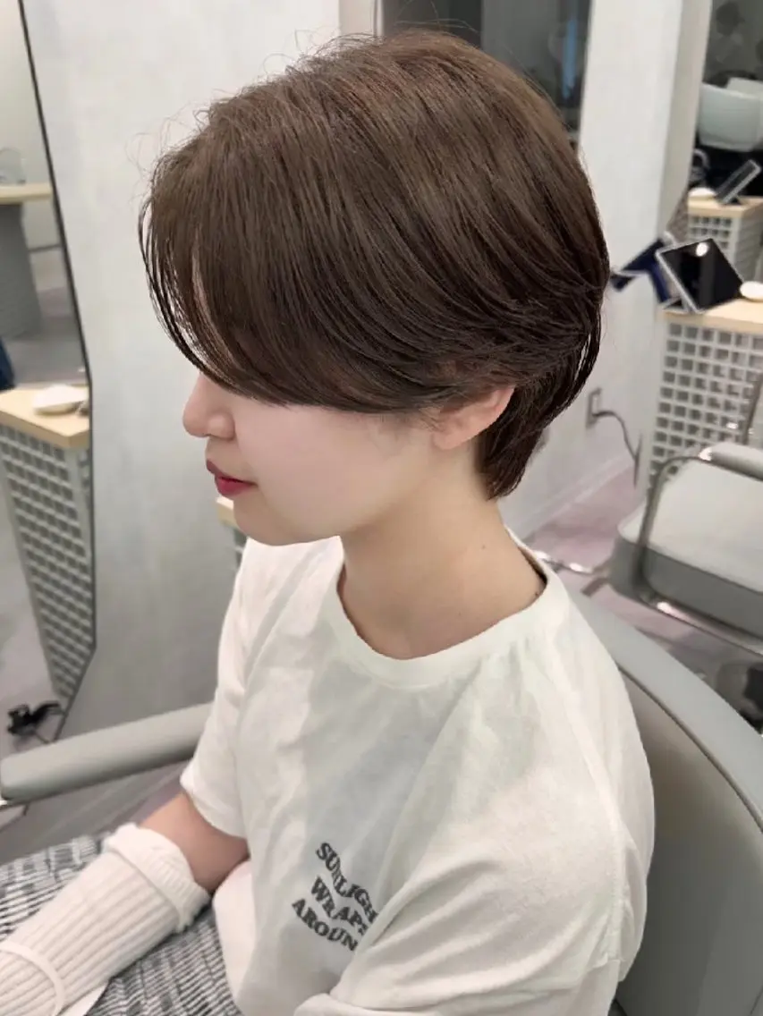 ショート カラー ハンサムショート ショートヘア カット ヘアカラー トリートメント HONEY渋谷 髪質改善/レイヤーのヘアスタイル