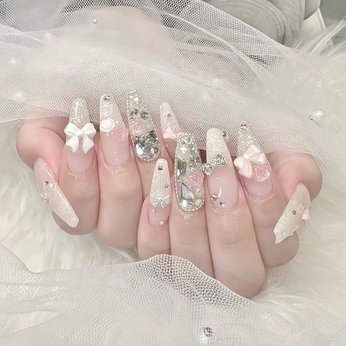 ネイル 長さ出し フラッシュネイル キラキラネイル 韓国ネイル マグネットネイル kana nailのネイルデザイン
