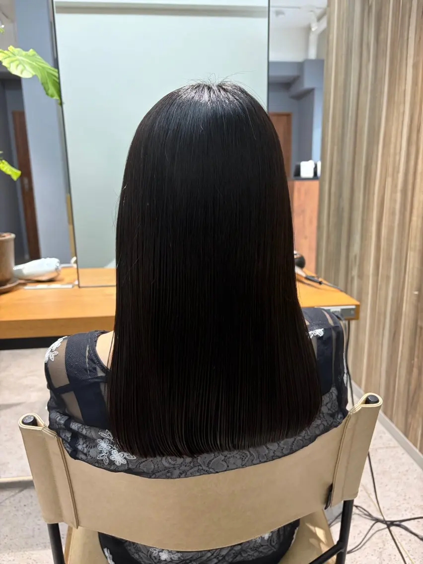 セミロング カット 縮毛矯正 トリートメント 髪質改善/艶カラー✨ 50％オフ/斉藤広人のヘアスタイル