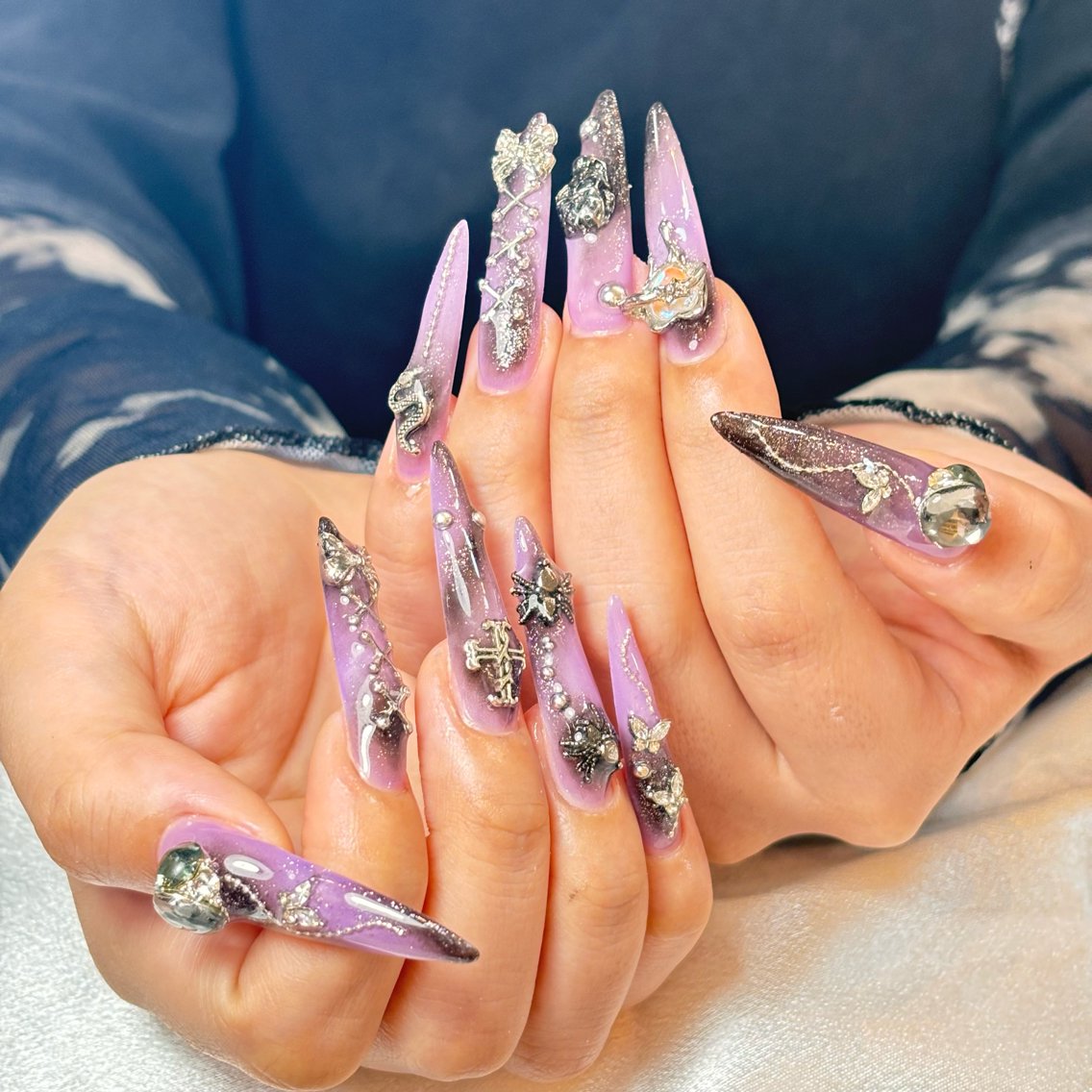 ネイル 桜ネイル 長さ出し フレンチネイル 韓国ネイル マグネットネイル ハンドネイル Kiwami nailsalonのネイルデザイン