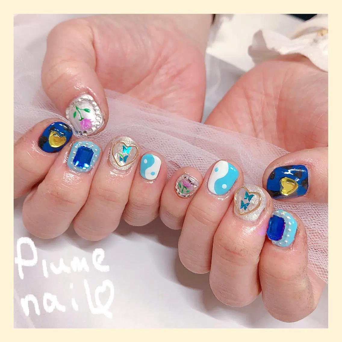 ネイル アートネイル ハート キラキラネイル 韓国ネイル ラメ(グリッター) ハンドネイル plume nail ☆韓国ネイルのネイルデザイン