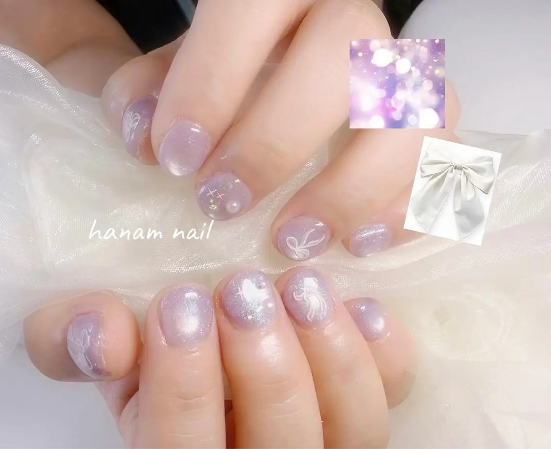 ネイル シンプルネイル hanam nail 🌿🩵ハナムネイルのネイルデザイン