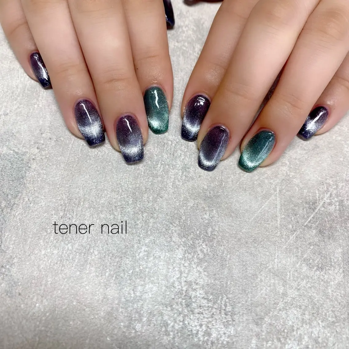 ネイル フレンチネイル マグネットネイル マグネットフレンチ ハンドネイル テネルネイル tener nailのネイルデザイン