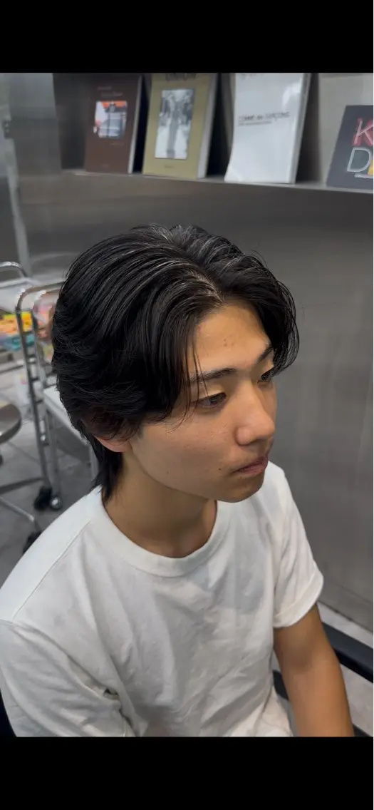 ミディアム メンズ カット 縮毛矯正 【fifth】 立花啓翔のヘアスタイル