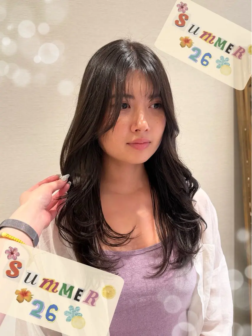 ロング カラー さら艶レイヤーカット 🩶Suzuneのヘアスタイル