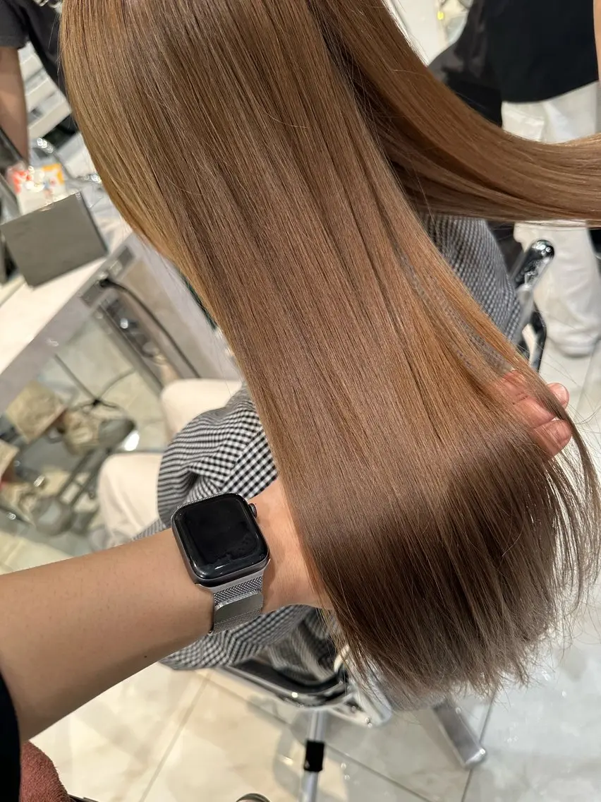 ブリーチ履歴ありでも⭕️縮毛矯正＋トリートメントの写真