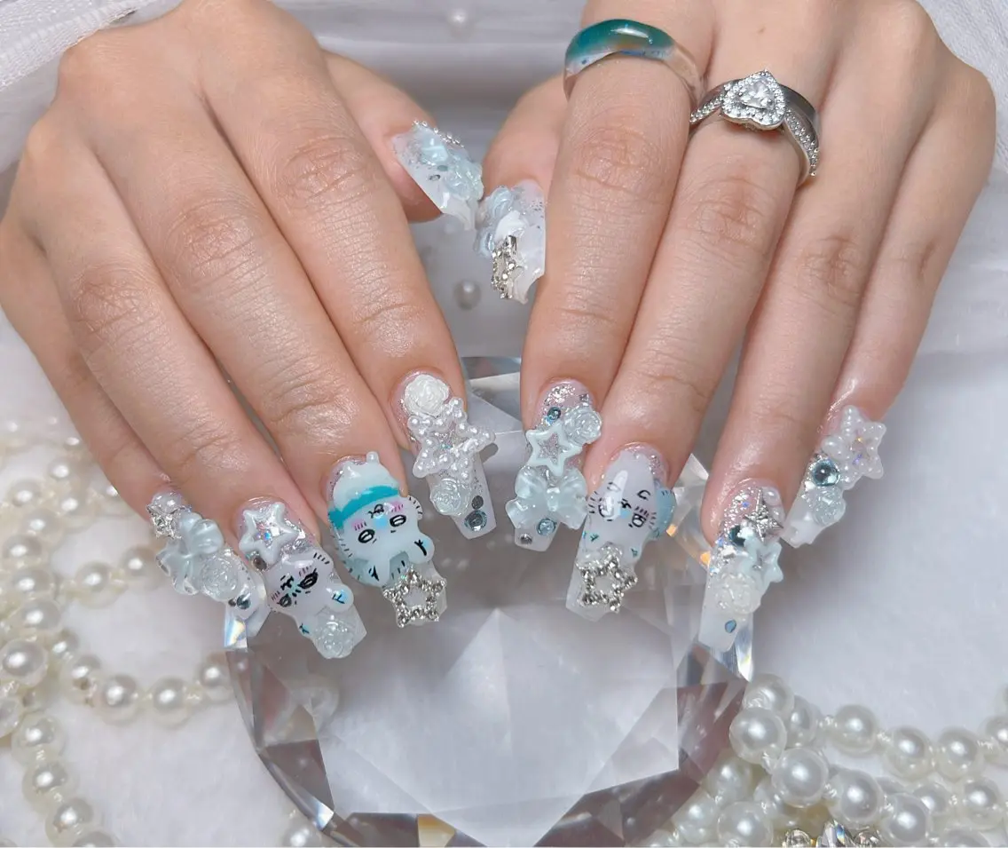 ネイル アートネイル オーロラネイル チークネイル 長さ出し フットネイル Miya _nailのネイルデザイン