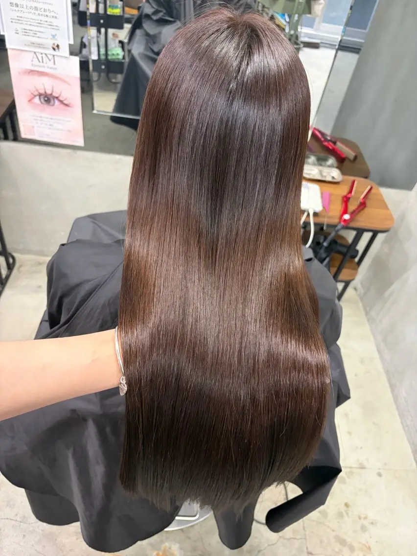 ロング カット ヘアカラー 縮毛矯正 maya🇰🇷韓国 レイヤー/顔まわりのヘアスタイル