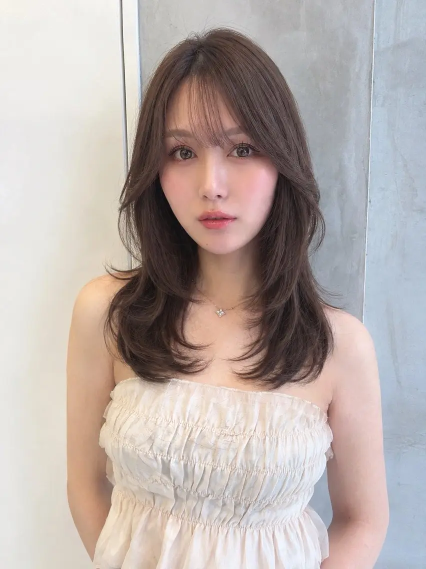 セミロング カット ヘアカラー トリートメント ✨縮毛矯正✨レイヤー ホウダカズヒロのヘアスタイル