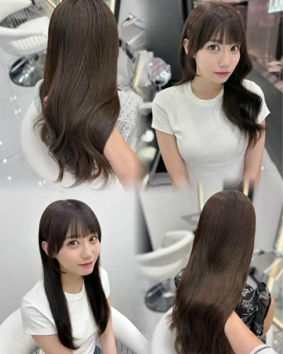 ロング カラー カット ヘアカラー トリートメント ヘッドスパ 新宿/韓国ヘア 中明度カラー/かやのヘアスタイル