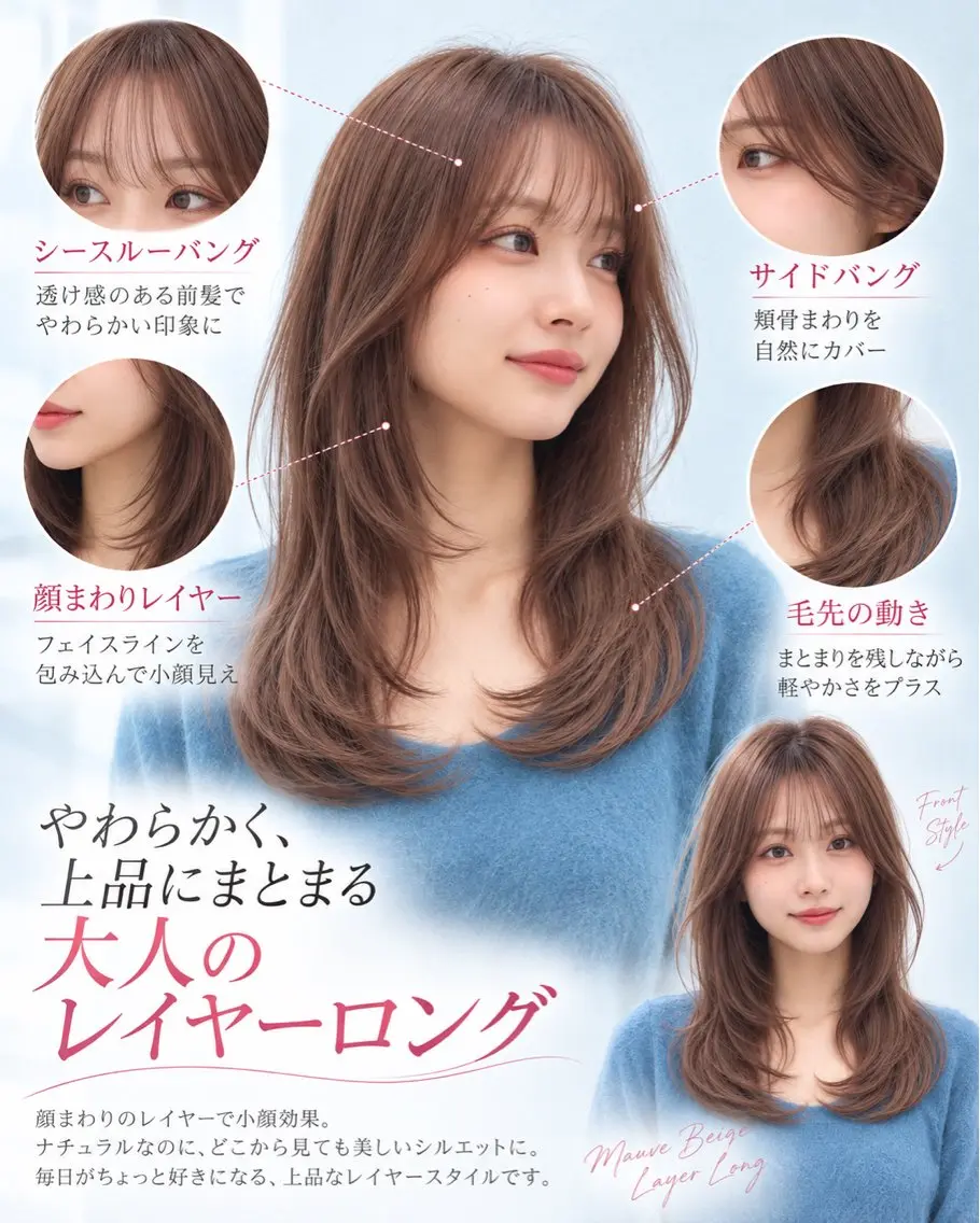 セミロング カット ヘアカラー トリートメント 似合わせ/顔まわり/ YURINAのヘアスタイル
