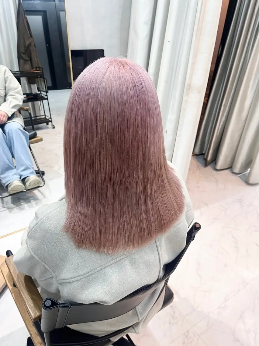 ミディアム カラー ヘアカラー トリートメント ブリーチ/髪質改善 Norikaのヘアスタイル