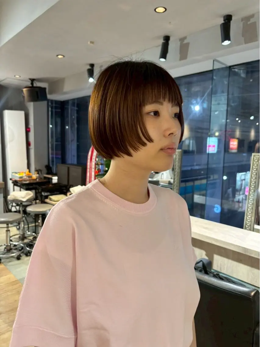 ショート カラー ボブ 小顔カット カット ヘアカラー トリートメント 似合わせ特化❤️ カット/パーマ/梅田のヘアスタイル