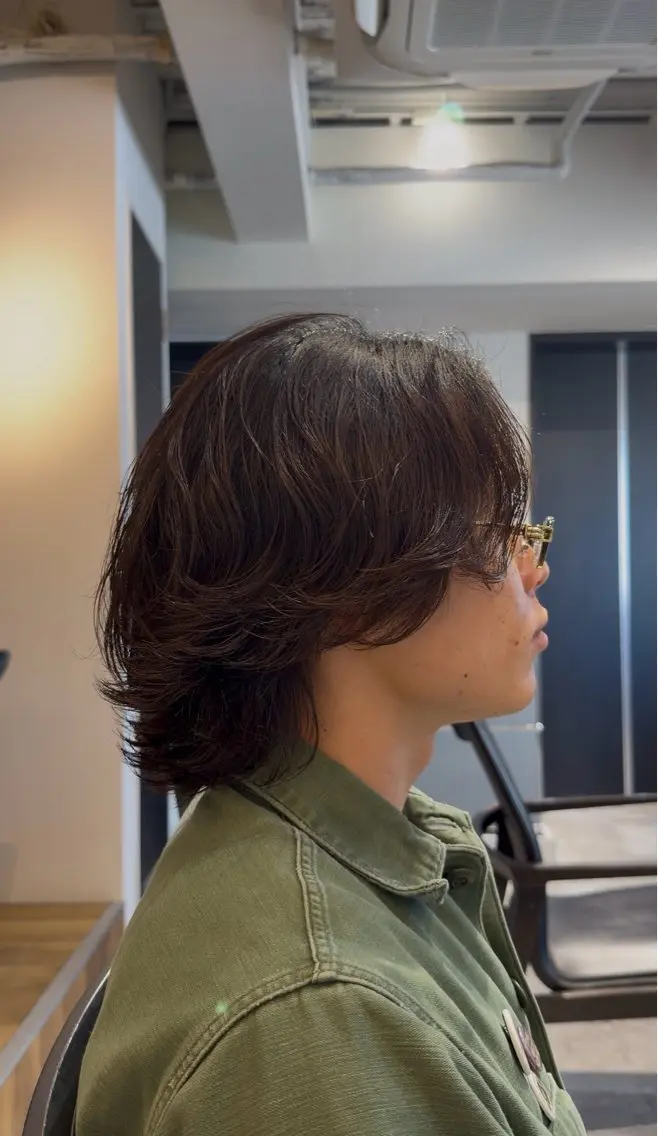 ミディアム パーマ メンズ ミディアムパーマ フェザーパーマ メンズパーマ スパイキーショート ニュアンスパーマ カット パーマ 大阪茶屋町 メンズカット関田拳のヘアスタイル