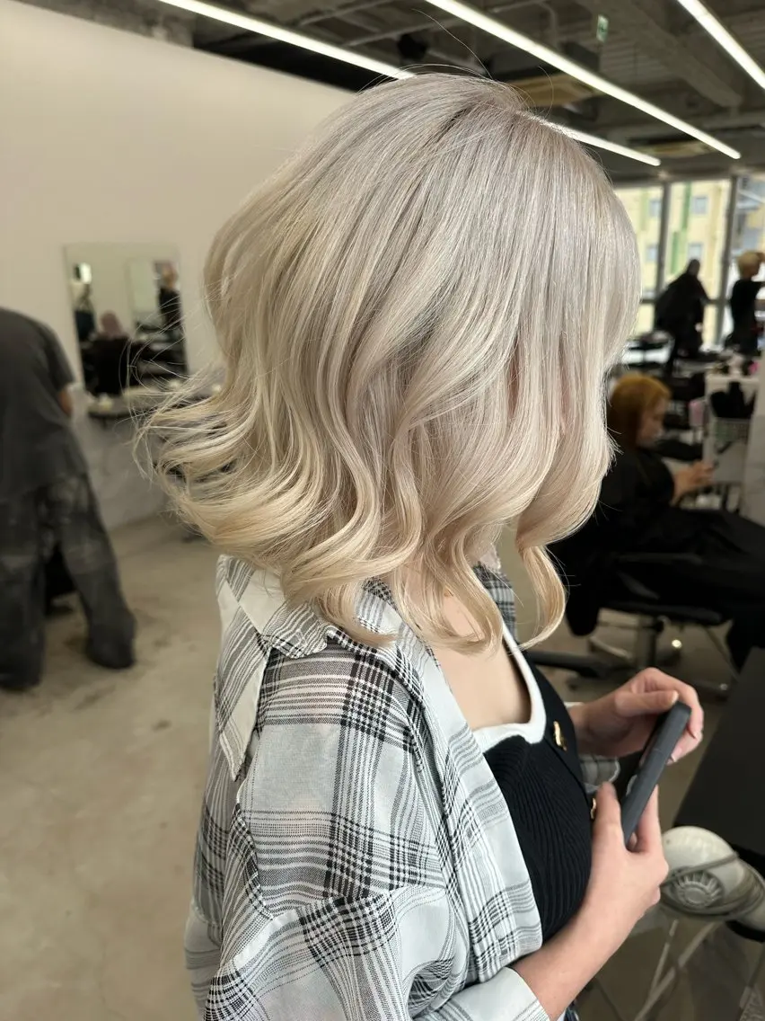 ミディアム カラー ブリーチ ケアブリーチ トリートメント ヘアカラー ブリーチ/ハイトーン 名古屋栄/SHIONのヘアスタイル