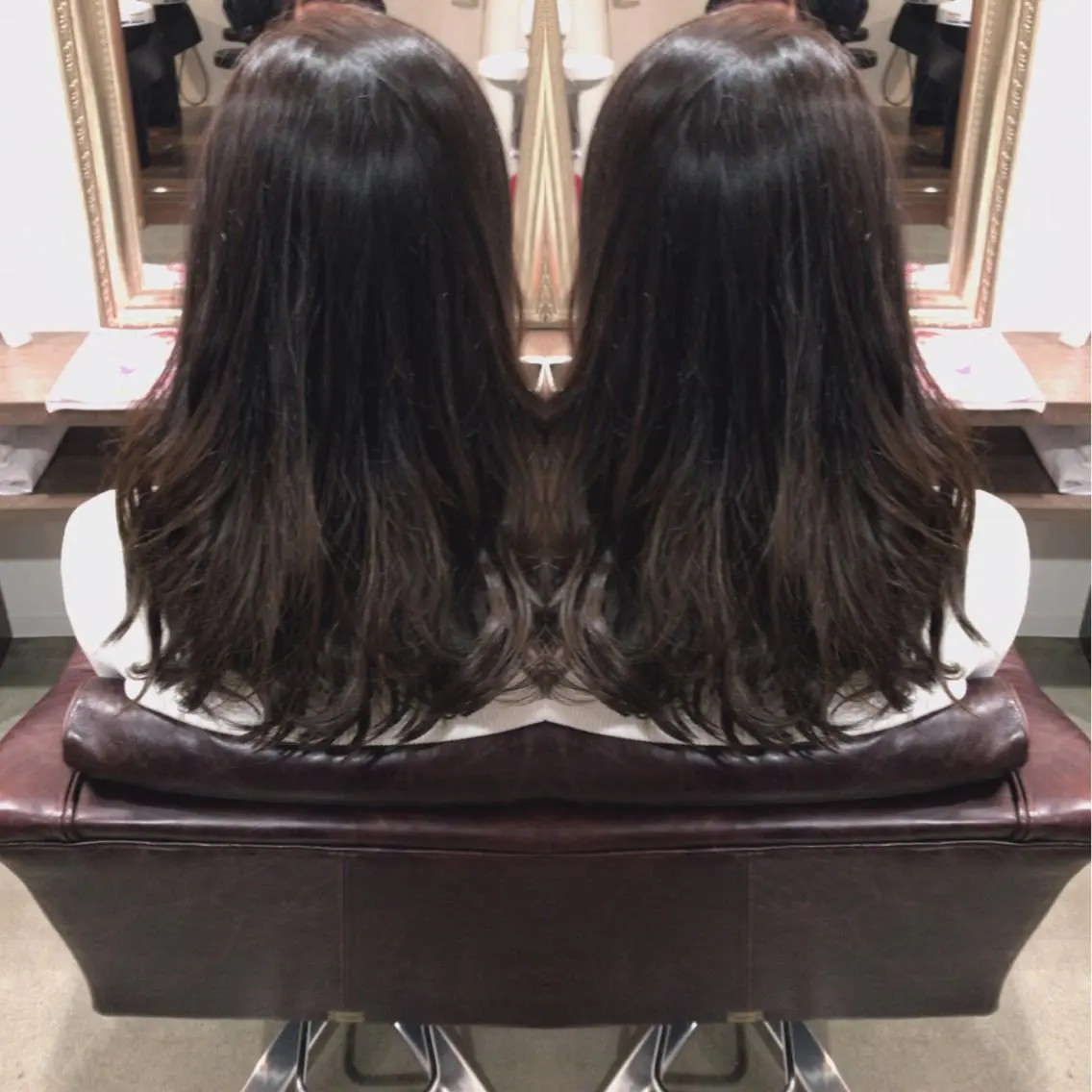 セミロング カラー レイヤーカット匠 イソザキノリユキのヘアスタイル