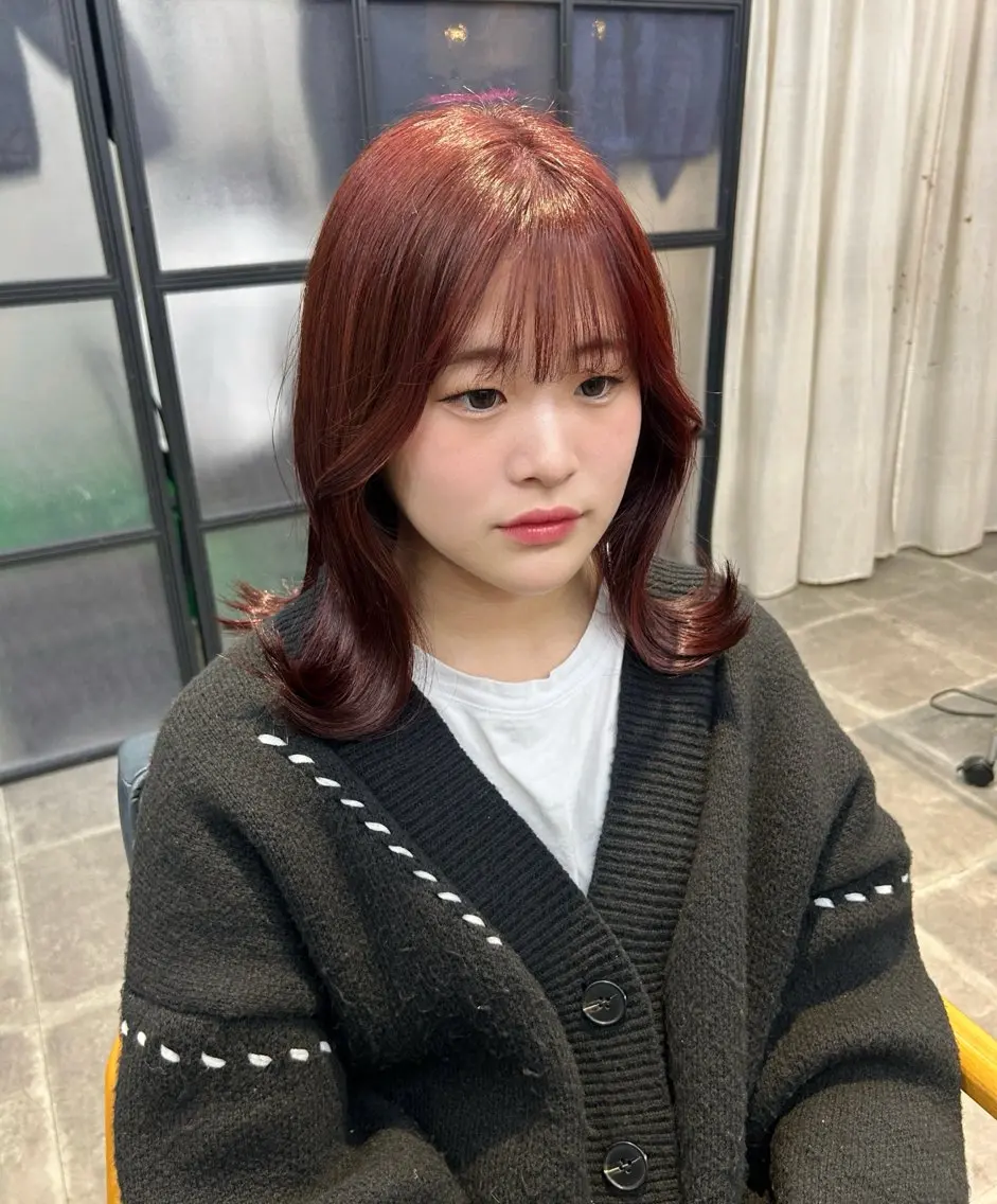 ミディアム カラー ブリーチ ダブルカラー ブリーチなしカラー ヘアカラー トリートメント newi梅田🫧韓国 ヘア🫧sakiのヘアスタイル