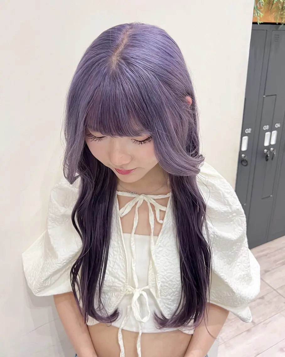 ロング カラー 顔まわり🎀レイヤー 心斎橋【あやか】🎀のヘアスタイル
