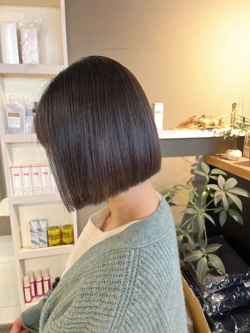 ミディアム カラー ヘアアレンジ ボブ 透明感カラー🤎 ゆりのヘアスタイル