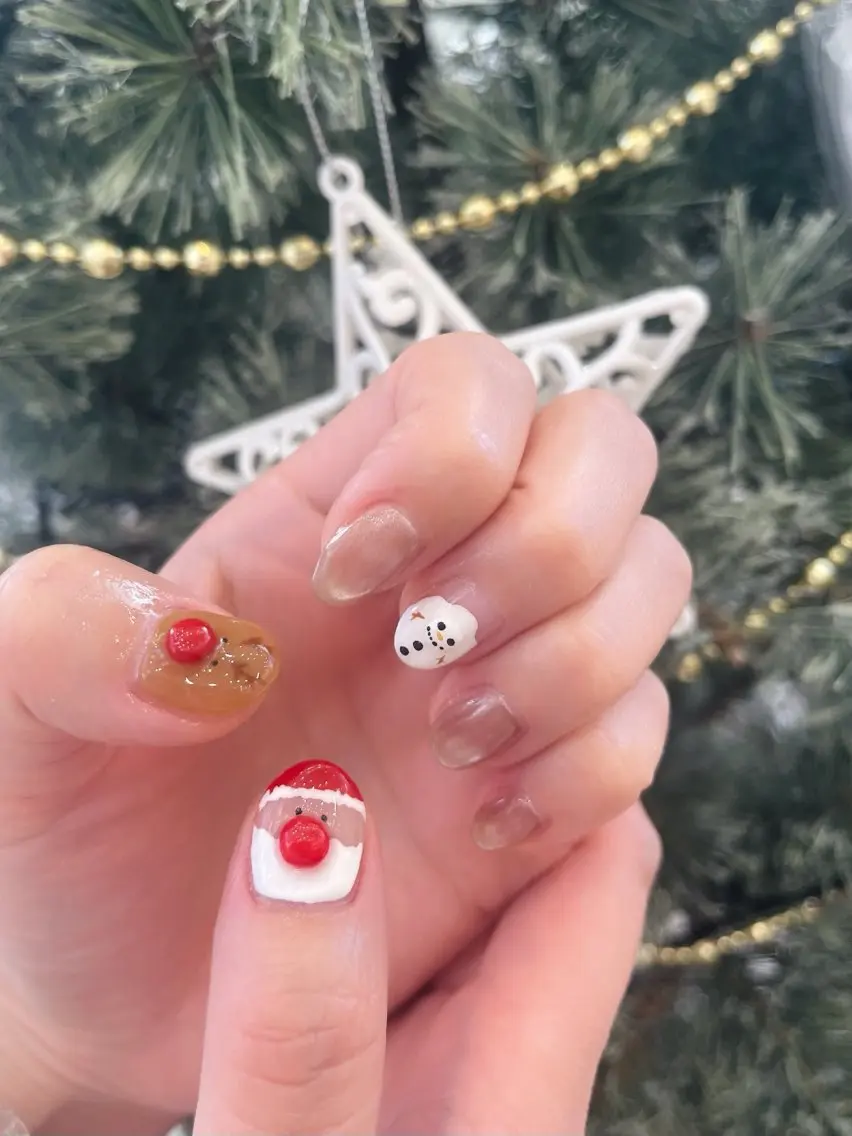 ネイル マグネットネイル 冬ネイル クリスマス Tink sakiのネイルデザイン
