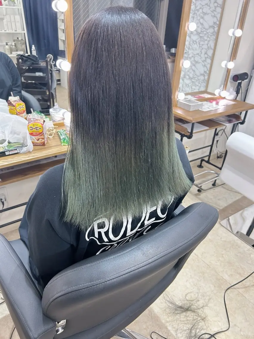 ミディアム カラー ヘアカラー トリートメント ケアブリーチ /髪質 改善/古橋圭史郎のヘアスタイル