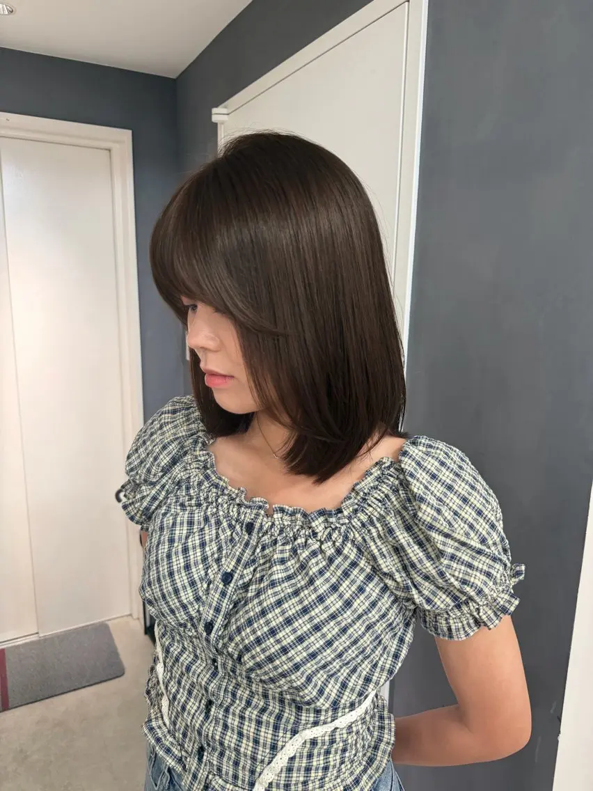 ショート カラー ベージュカラー オリーブベージュ カット ヘアカラー 縮毛矯正/艶髪/透明 感カラー/NENEのヘアスタイル