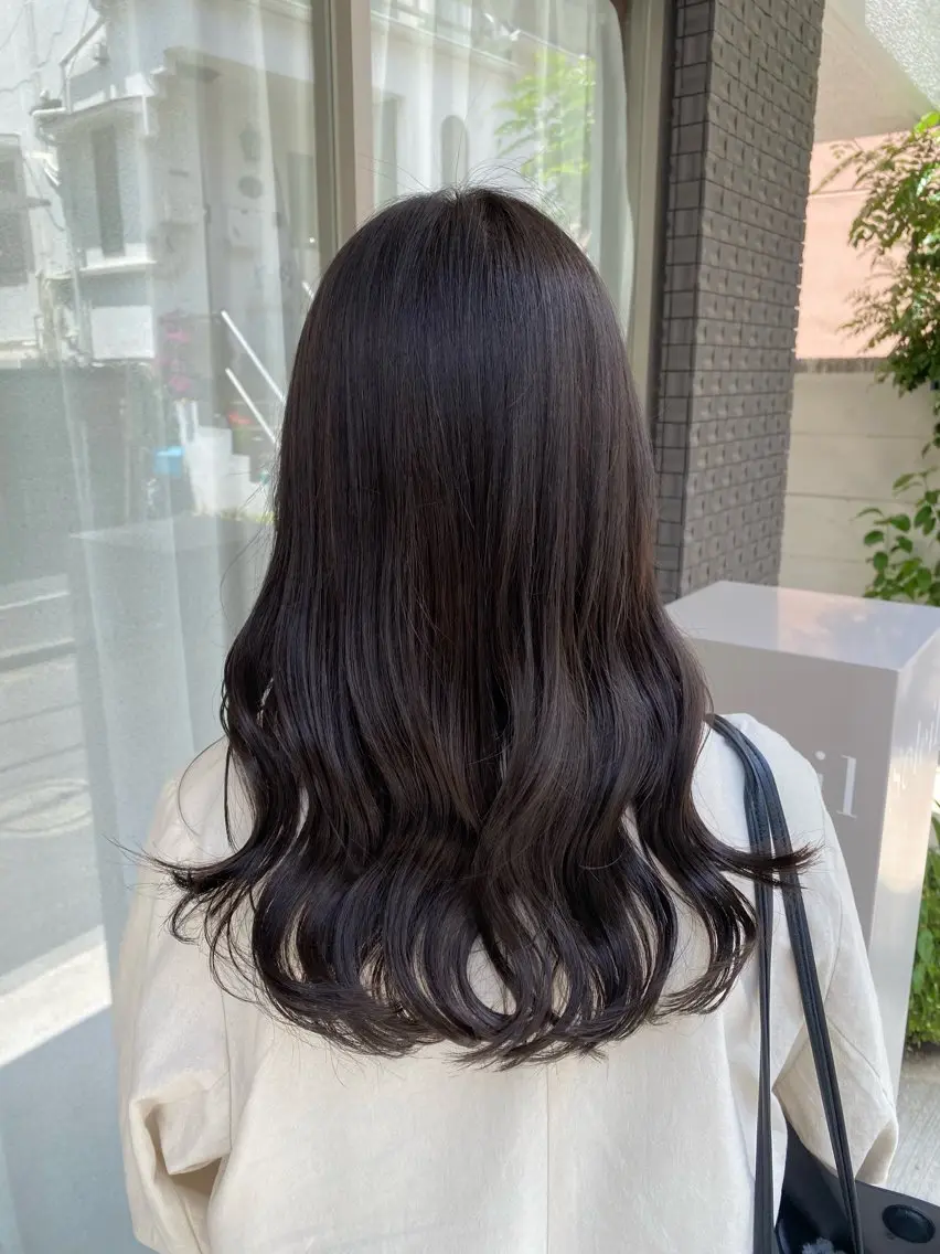 セミロング カラー ブラウンカラー グレージュ カット ヘアカラー トリートメント グレージュ/レイヤー /韓国ヘア/RISAのヘアスタイル
