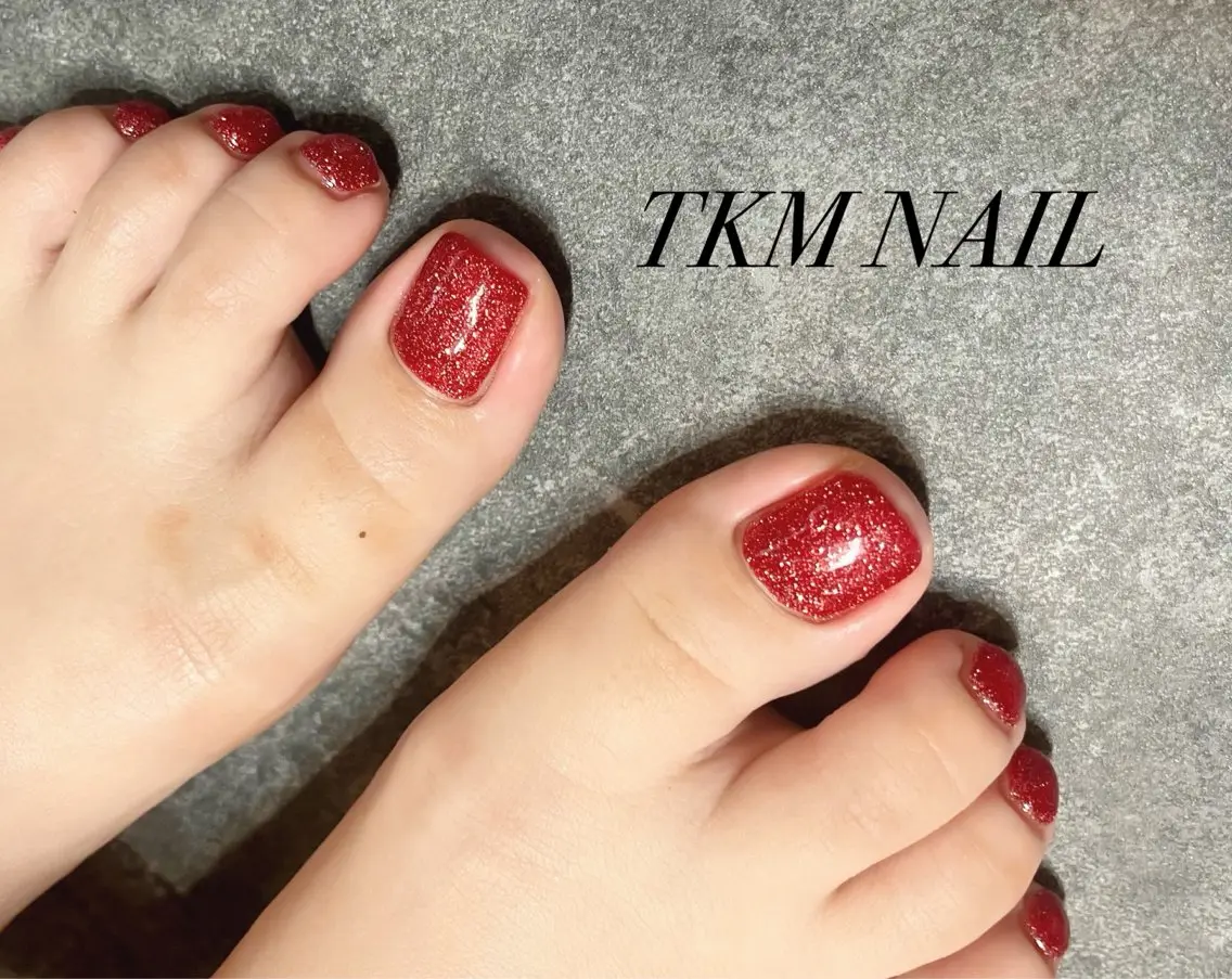 ネイル フットネイル ジェルネイル ワンカラーネイル フットネイル ______ TKM  NAILのネイルデザイン