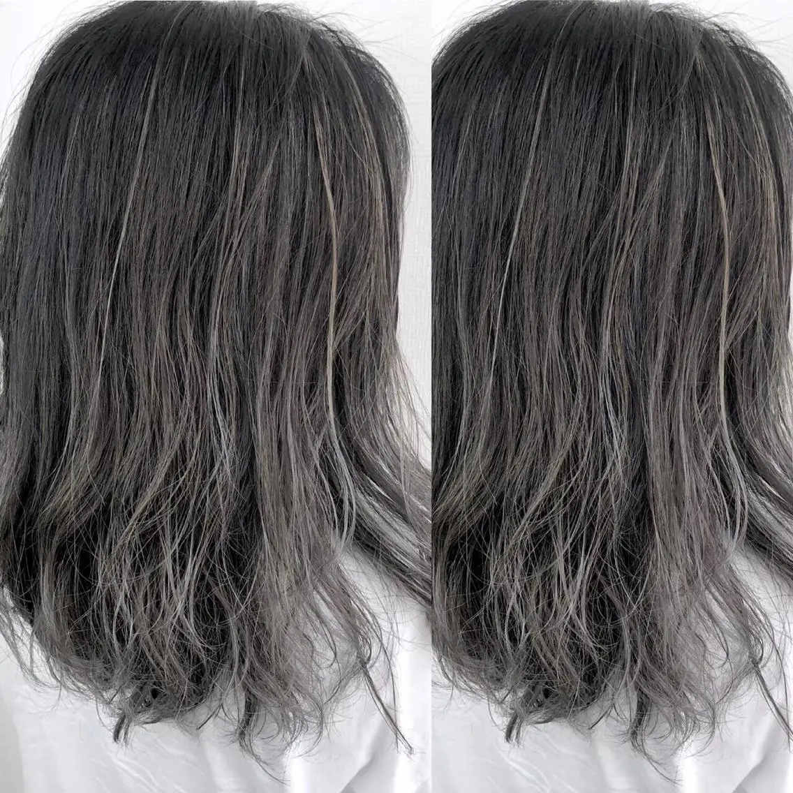 ミディアム カラー JuNブリーチに 縮毛矯正するプロのヘアスタイル