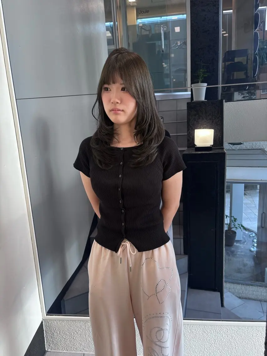 セミロング カット ヘアカラー トリートメント 竹田 佳奈のヘアスタイル