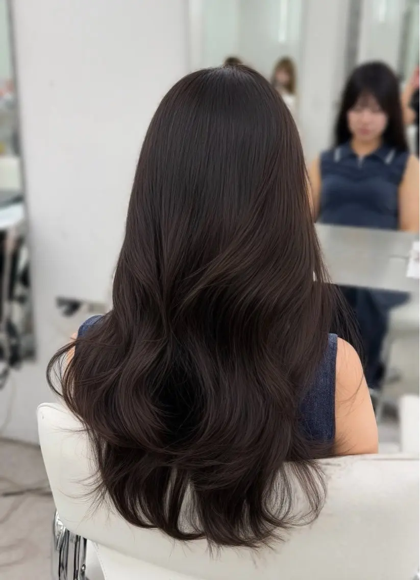 ロング カラー ラベンダーカラー カット ヘアカラー トリートメント 韓国ヘア/顔周り ヘアセット/加藤優里のヘアスタイル