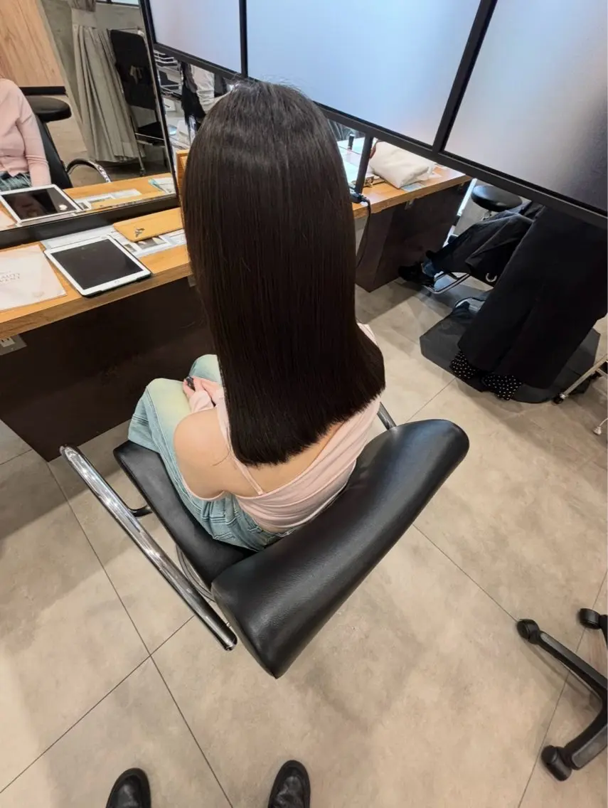ミディアム カット 縮毛矯正 馬場 一輝のヘアスタイル