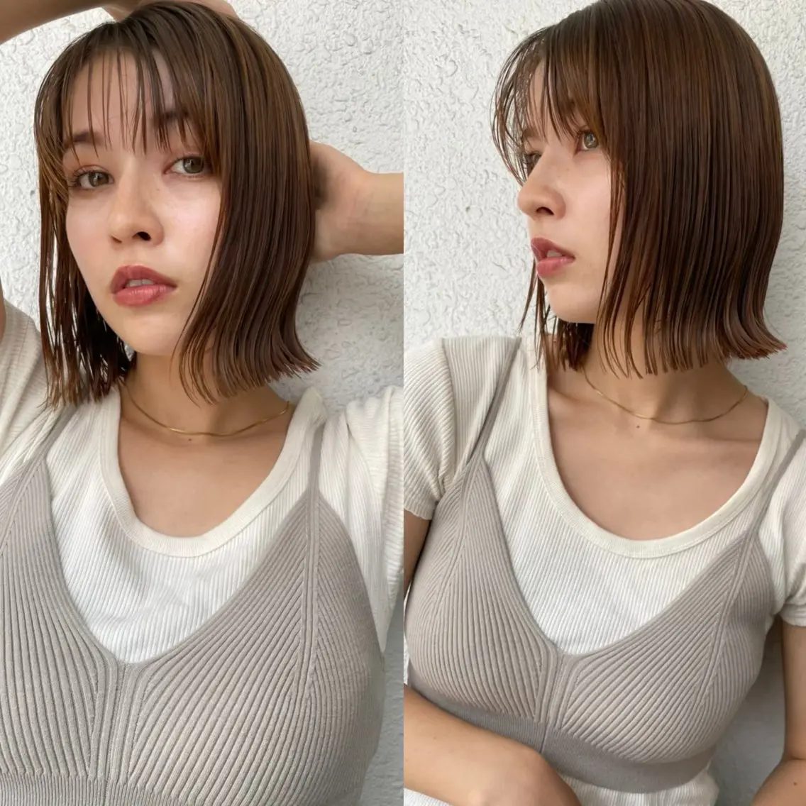 ミディアム カット ヘアカラー 縮毛矯正 トリートメント ‎🤍レイヤー/ 縮毛矯正🖤菊池瑛士のヘアスタイル