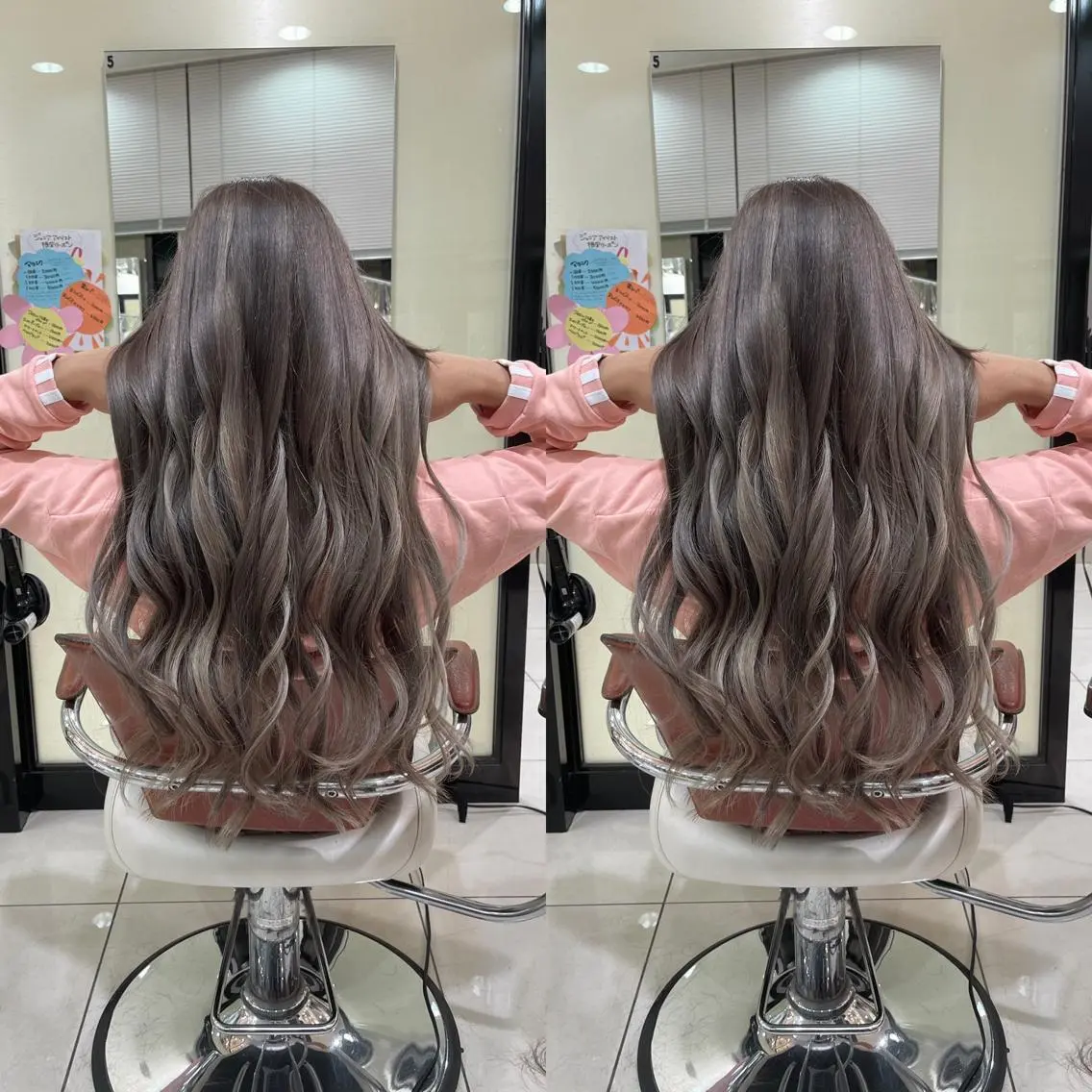 ロング カット ヘアカラー トリートメント Y Uのヘアスタイル
